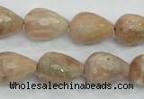 CMS91 15.5 inches 13*18mm faceted teardrop moonstone gemstone beads