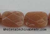 CMS973 15.5 inches 13*18mm faceted rectangle A grade moonstone beads