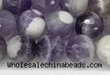 CNA1162 15.5 inches 8mm faceted round natural dogtooth amethyst beads