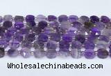 CNA1215 15.5 inches 10mm faceted square amethyst beads