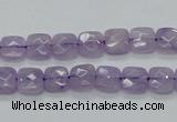 CNA339 15.5 inches 8*8mm faceted square natural lavender amethyst beads