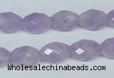 CNA429 10*14mm faceted rice natural lavender amethyst beads