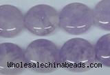 CNA436 15.5 inches 20mm flat round natural lavender amethyst beads