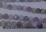 CNA661 15 inches 6mm faceted round lavender amethyst & prehnite beads