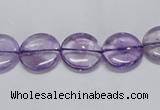 CNA820 15.5 inches 10mm flat round natural light amethyst beads