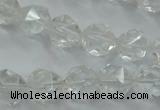 CNC101 15 inches 8mm faceted nuggets white crystal beads