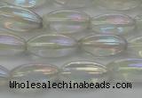 CNC210 15.5 inches 6*12mm rice AB-color white crystal beads
