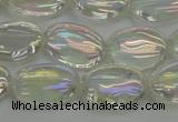 CNC216 15.5 inches 10*14mm oval AB-color white crystal beads