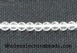 CNC51 15.5 inches 6mm faceted round grade A natural white crystal beads