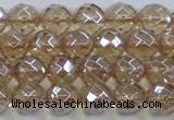 CNC519 15.5 inches 10mm faceted round dyed natural white crystal beads