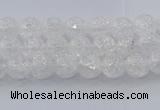 CNC550 15.5 inches 4mm round natural crackle white crystal beads