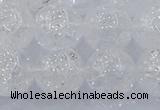 CNC555 15.5 inches 14mm round natural crackle white crystal beads