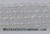 CNC560 15.5 inches 4mm round plated crackle white crystal beads