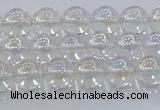 CNC570 15.5 inches 6mm round plated natural white crystal beads