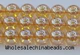CNC576 15.5 inches 6mm round plated natural white crystal beads