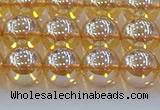 CNC578 15.5 inches 10mm round plated natural white crystal beads