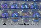 CNC590 15.5 inches 10mm round plated natural white crystal beads