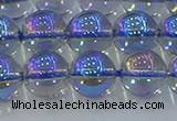 CNC591 15.5 inches 12mm round plated natural white crystal beads