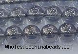 CNC595 15.5 inches 8mm round plated natural white crystal beads