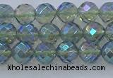 CNC626 15.5 inches 4mm faceted round plated natural white crystal beads