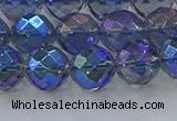 CNC635 15.5 inches 10mm faceted round plated natural white crystal beads