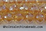 CNC652 15.5 inches 8mm faceted round plated natural white crystal beads