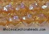 CNC654 15.5 inches 12mm faceted round plated natural white crystal beads