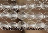 CNC700 15.5 inches 3mm faceted round white crystal beads