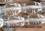 CNC724 15.5 inches 8*12mm vase-shaped white crystal beads