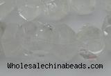 CNG1021 15.5 inches 10*14mm - 15*20mm faceted nuggets white crystal beads