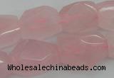 CNG1056 15.5 inches 12*16mm - 15*20mm faceted nuggets rose quartz beads
