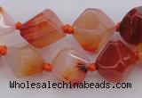 CNG1065 15.5 inches 12*16mm - 15*20mm faceted bicone red agate beads