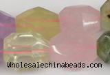 CNG1079 12*16mm - 15*20mm faceted nuggets multicolor quartz beads