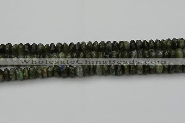 CNG1186 15.5 inches 6*14mm - 8*14mm nuggets labradorite beads