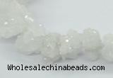 CNG1540 15.5 inches 6*8mm - 15*20mm nuggets plated druzy quartz beads