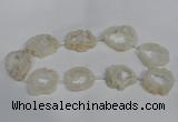 CNG1560 30*35mm - 35*40mm freeform plated druzy agate beads