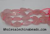 CNG1703 15.5 inches 15*20mm - 18*38mm nuggets rose quartz beads