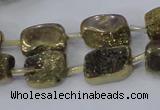 CNG2001 15.5 inches 8*12mm - 10*15mm nuggets plated quartz beads