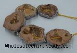 CNG2326 7.5 inches 35*40mm - 45*50mm freeform druzy agate beads
