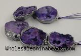 CNG2330 7.5 inches 35*40mm - 45*50mm freeform druzy agate beads