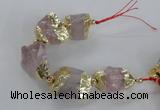 CNG2386 7.5 inches 15*25mm - 20*30mm nuggets rose quartz beads