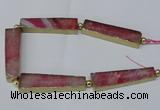 CNG2420 8 inches 15*55mm trapezoid agate gemstone beads wholesale