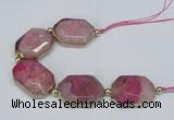 CNG2451 7.5 inches 20*25mm - 25*35mm faceted freeform agate beads