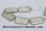 CNG2460 7.5 inches 30*50mm - 32*55mm faceted rectangle agate beads