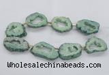 CNG2495 15.5 inches 30*40mm - 40*50mm freeform plated druzy agate beads