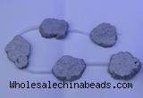 CNG2757 15.5 inches 28*35mm - 40*45mm freeform plated druzy agate beads