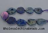 CNG2813 15.5 inches 25*35mm - 30*45mm freeform druzy agate beads