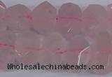 CNG2827 15.5 inches 10*14mm - 13*18mm faceted nuggets rose quartz beads