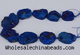 CNG3093 15.5 inches 25*30mm - 35*50mm freeform plated druzy agate beads