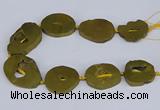 CNG3101 15.5 inches 25*30mm - 35*50mm freeform plated druzy agate beads